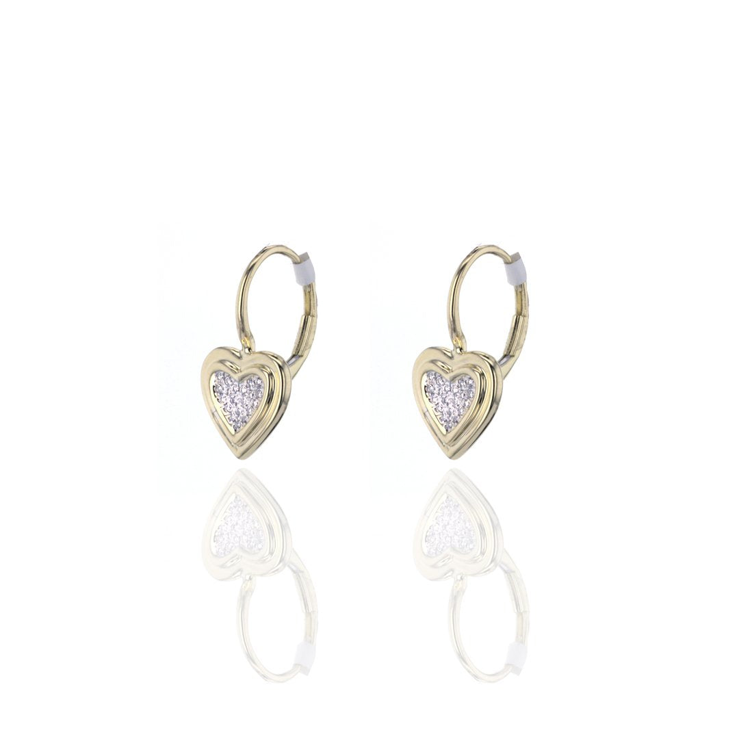 0.11 ctw Diamond Heart Earrings
