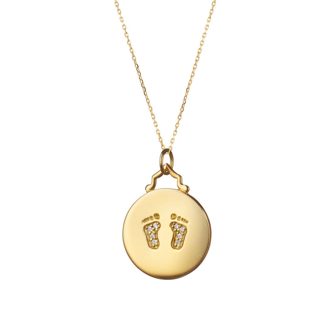 Diamond Accent Baby Feet Charm Pendant