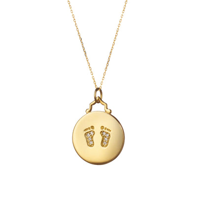 Diamond Accent Baby Feet Charm Pendant