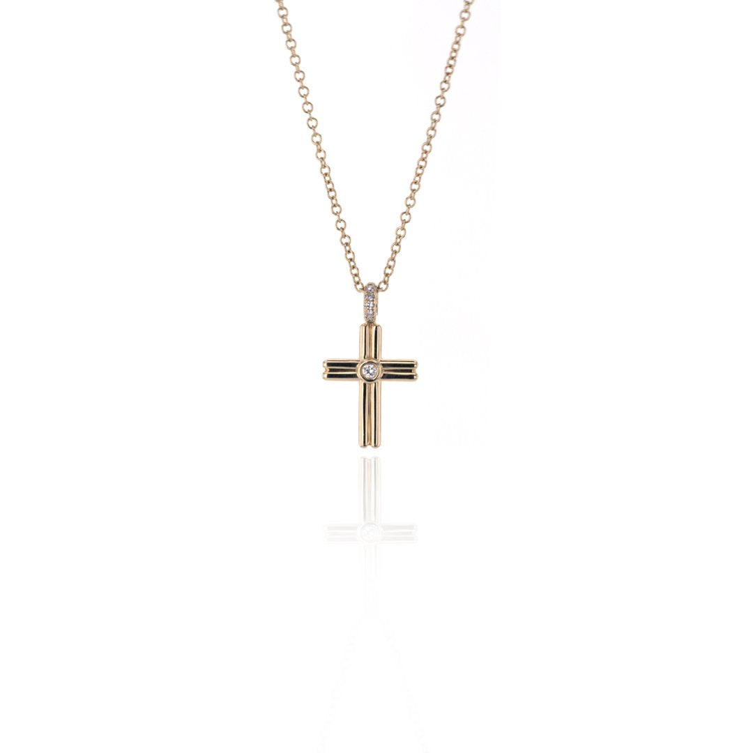 0.03 ctw Diamond Cross Necklace