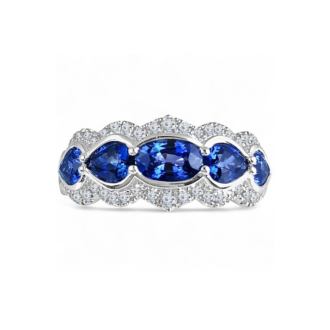 Blue Sapphire & Diamond Ring