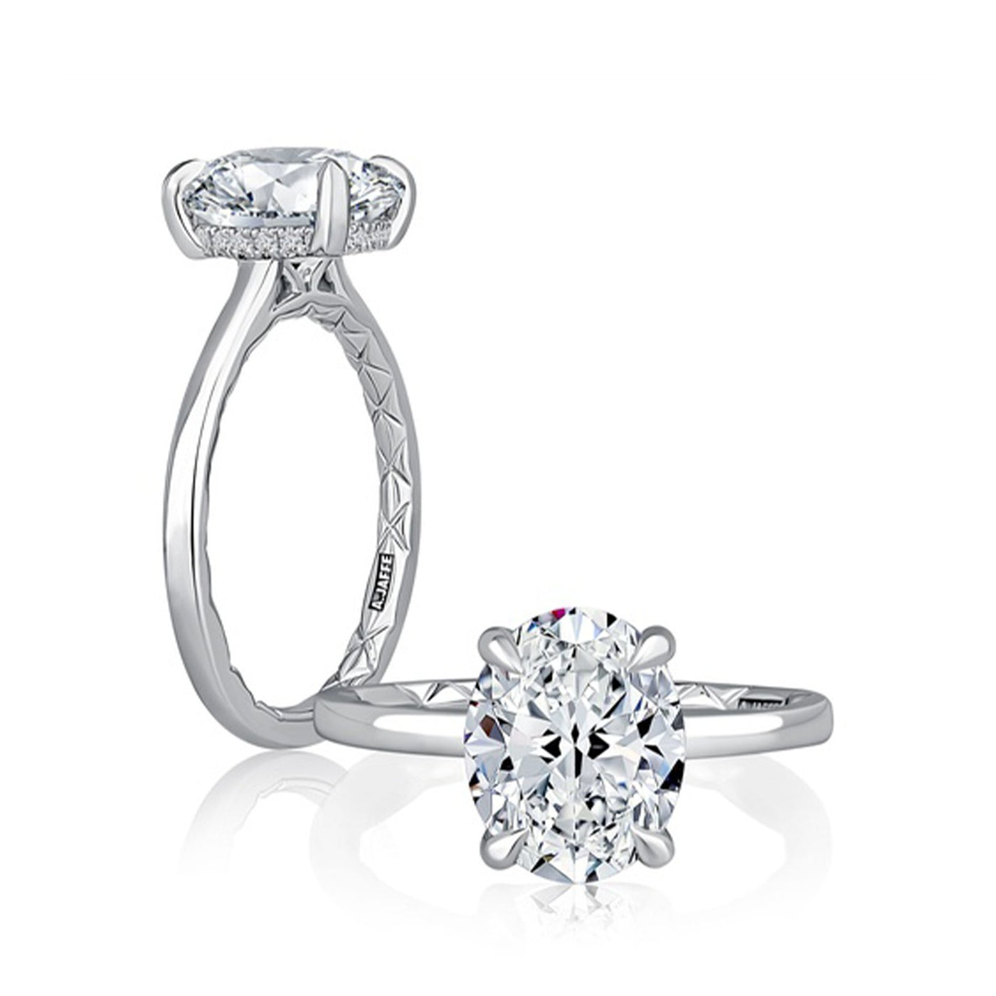 0.08 ctw Diamond Hidden Halo Engagement Ring