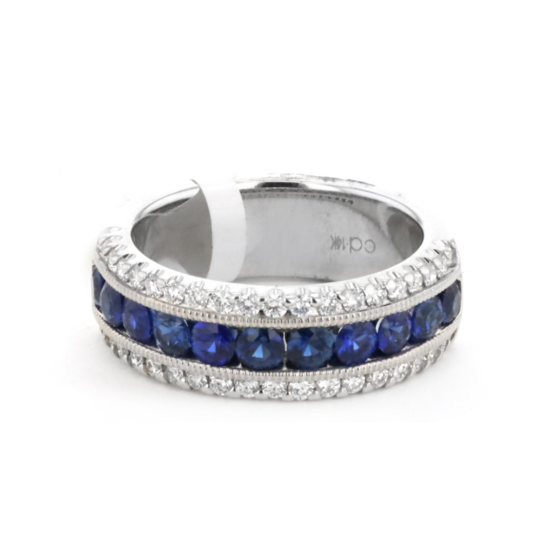 Blue Sapphire & Diamond Band