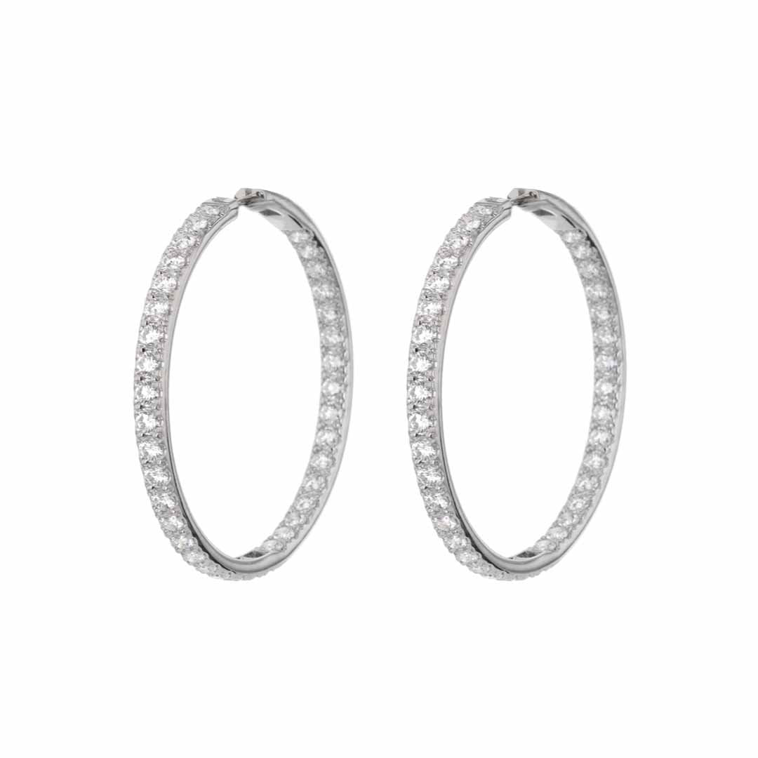 5.09 ctw Diamond Inside-Out Hoop Earrings