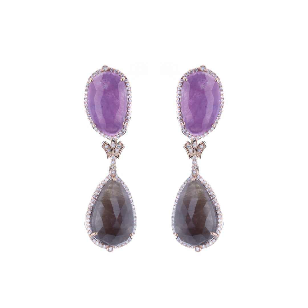 Multi-Color Sapphire Drop Earrings