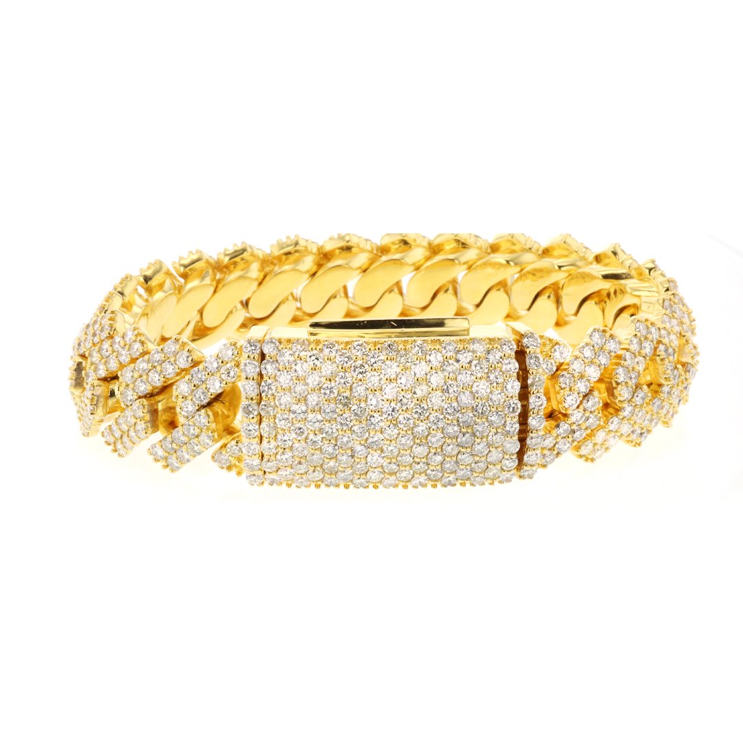 Diamond 22K Curb Link Bracelet