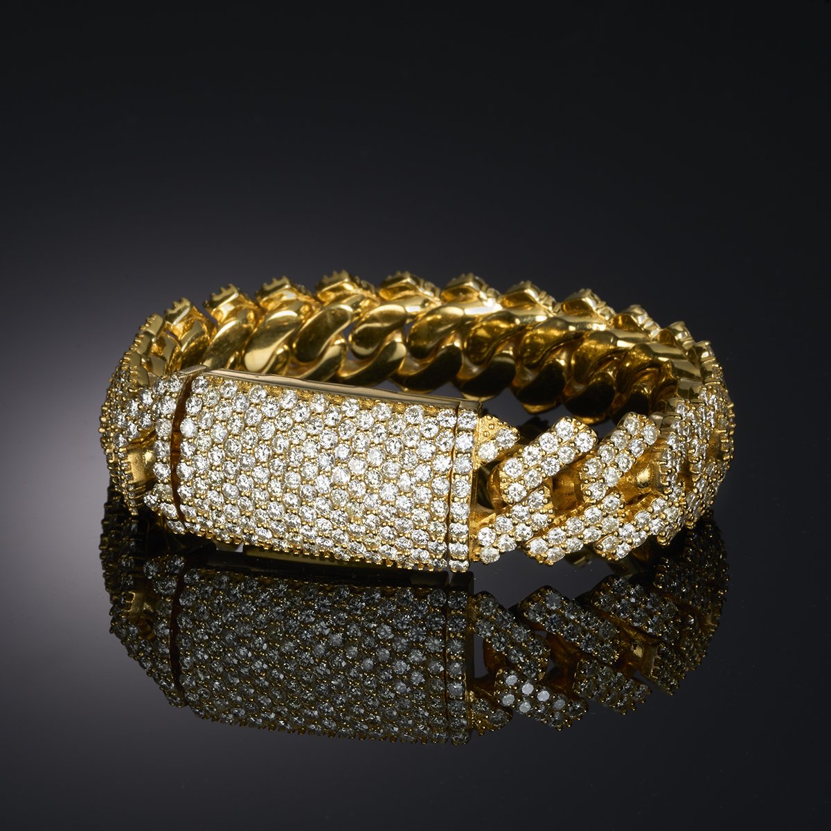 Diamond 22K Curb Link Bracelet
