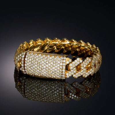 Diamond 22K Curb Link Bracelet