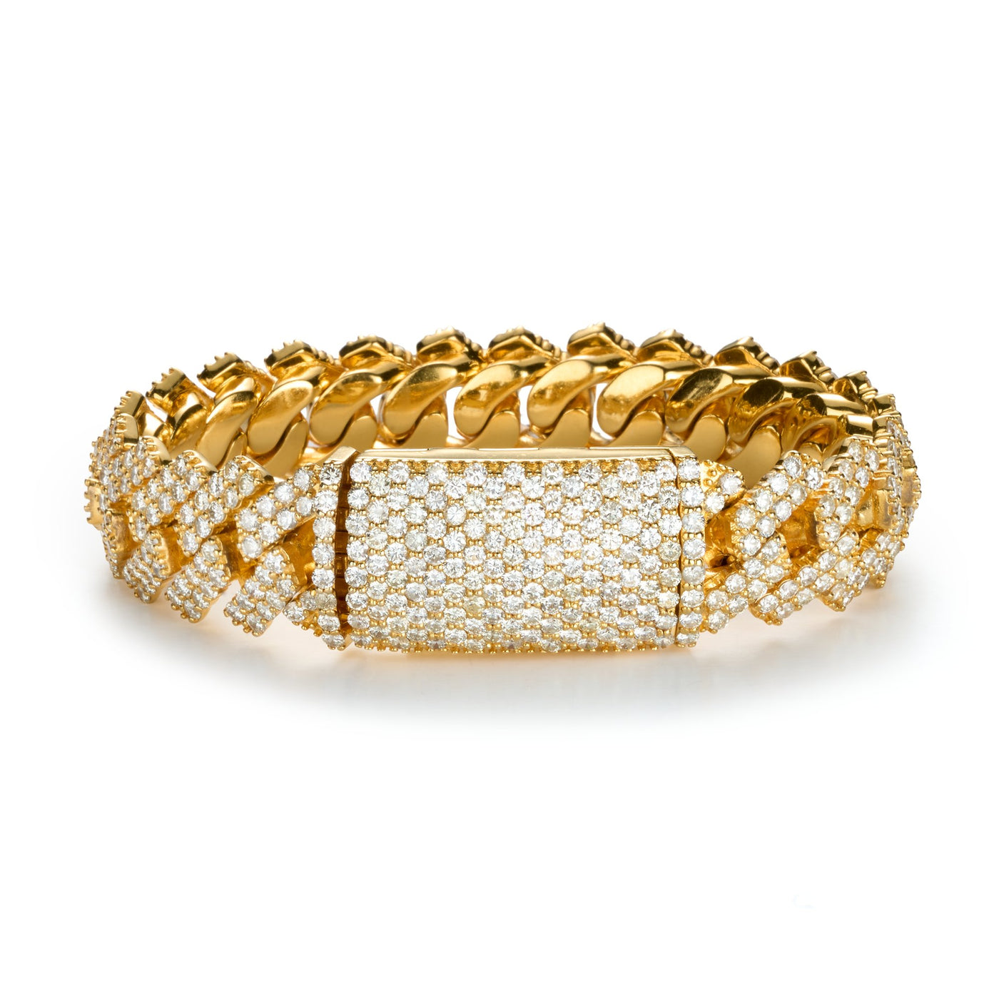Diamond 22K Curb Link Bracelet