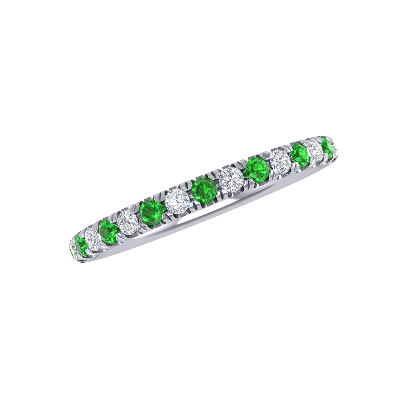 Tsavorite & Diamond Band