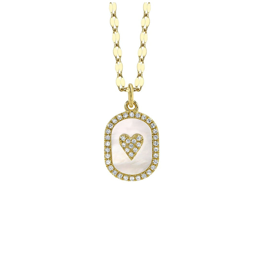 Diamond & Mother of Pearl Heart Necklace