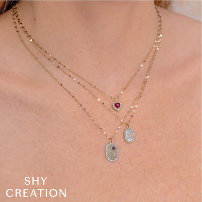 Diamond & Mother of Pearl Heart Necklace