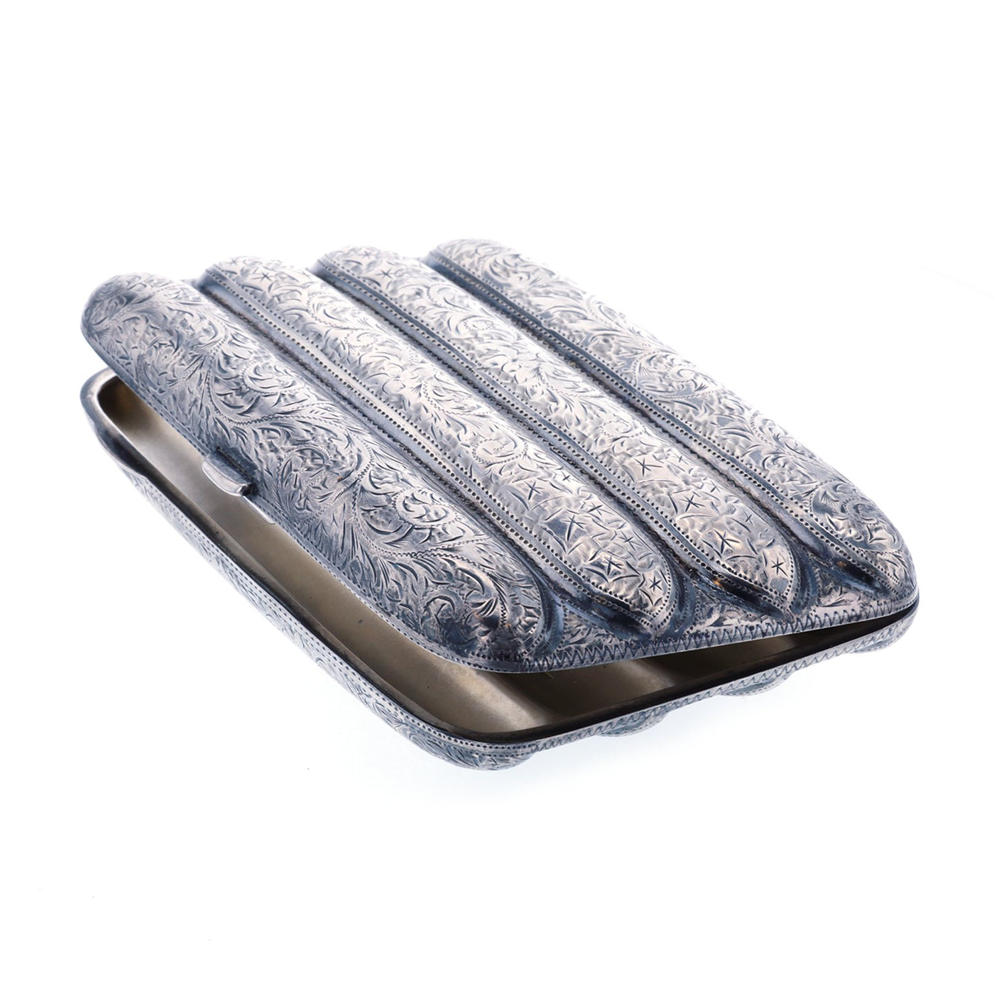 Silver Etched Cigar Case