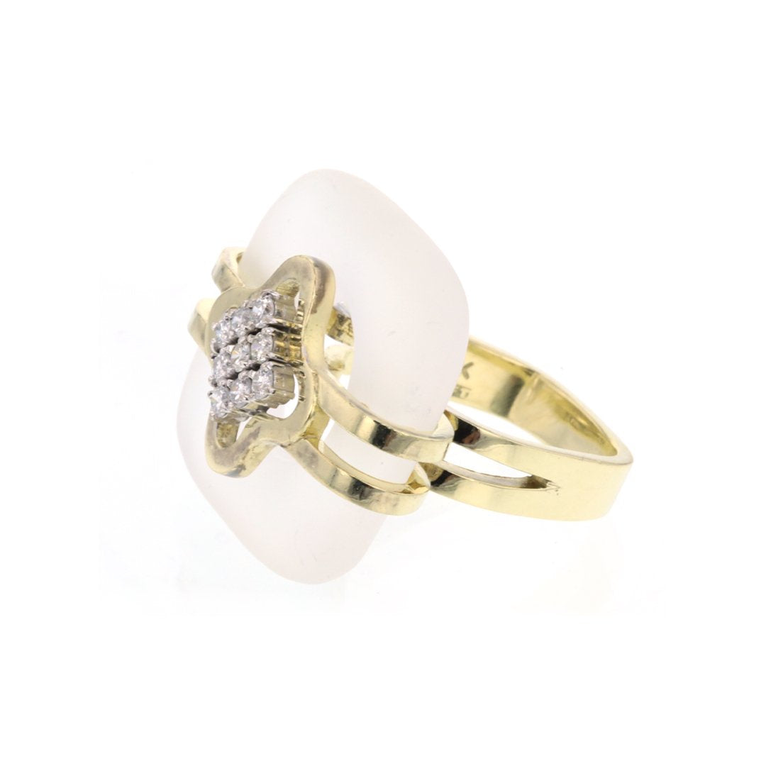Rock Crystal Diamond Ring