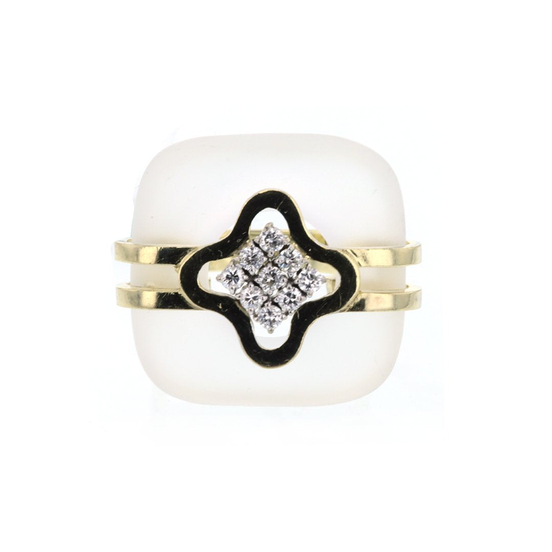 Rock Crystal Diamond Ring
