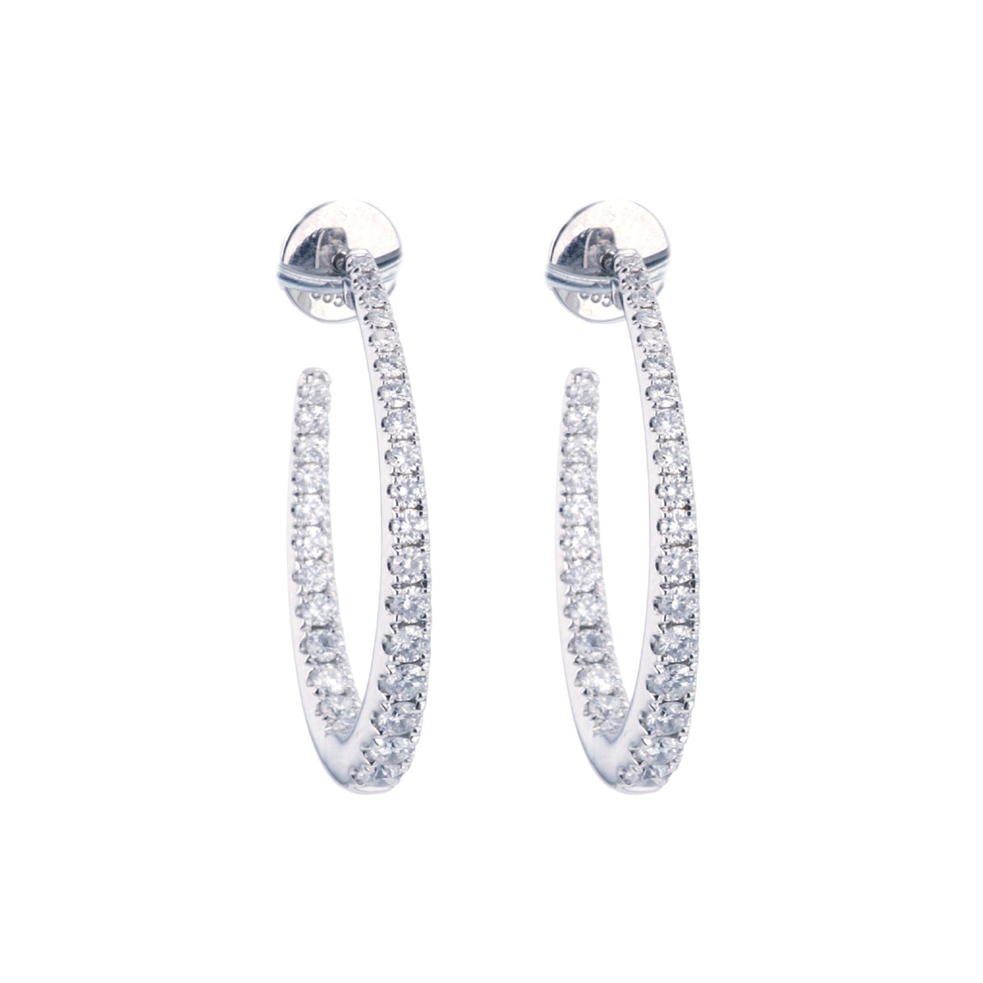 1.64 ctw Diamond Inside-Out Hoop Earrings