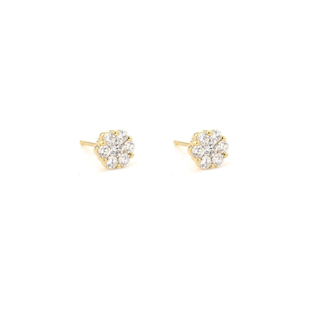 0.56 ctw Diamond Cluster Stud Earrings