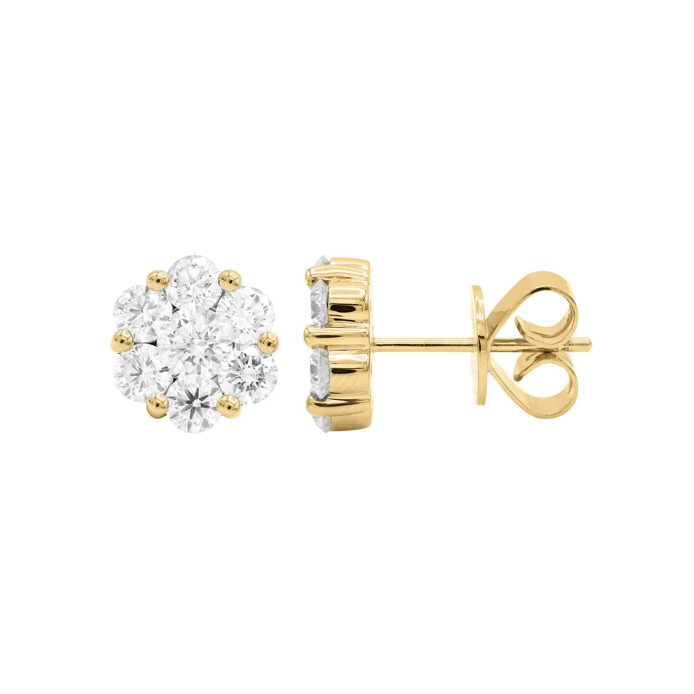 0.56 ctw Diamond Cluster Stud Earrings