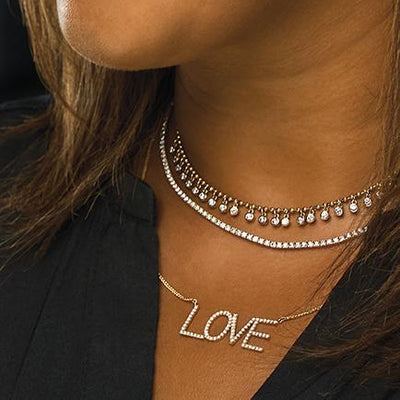 18" 0.64 ctw Diamond "Love" Necklace