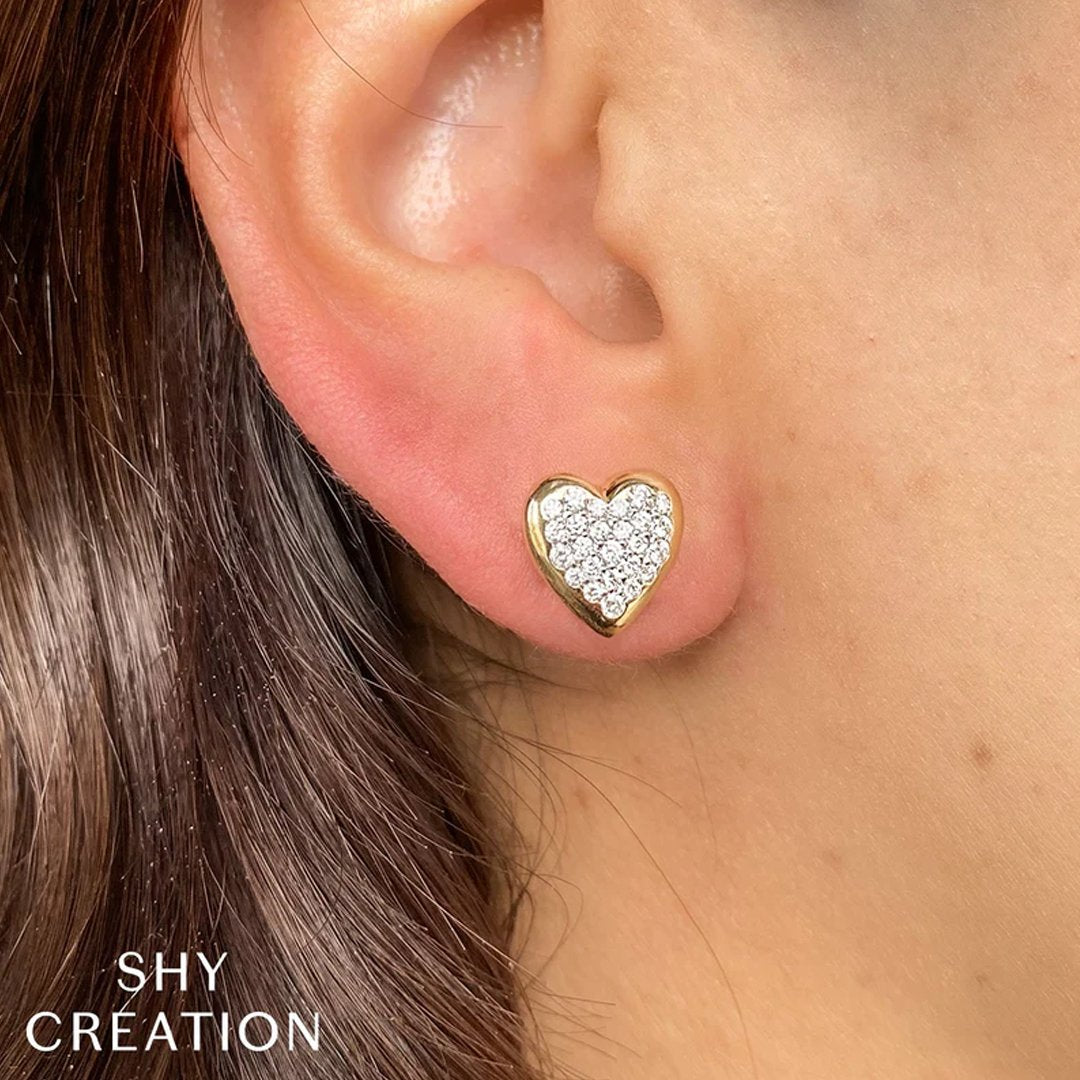0.44 ctw Diamond Heart Earrings