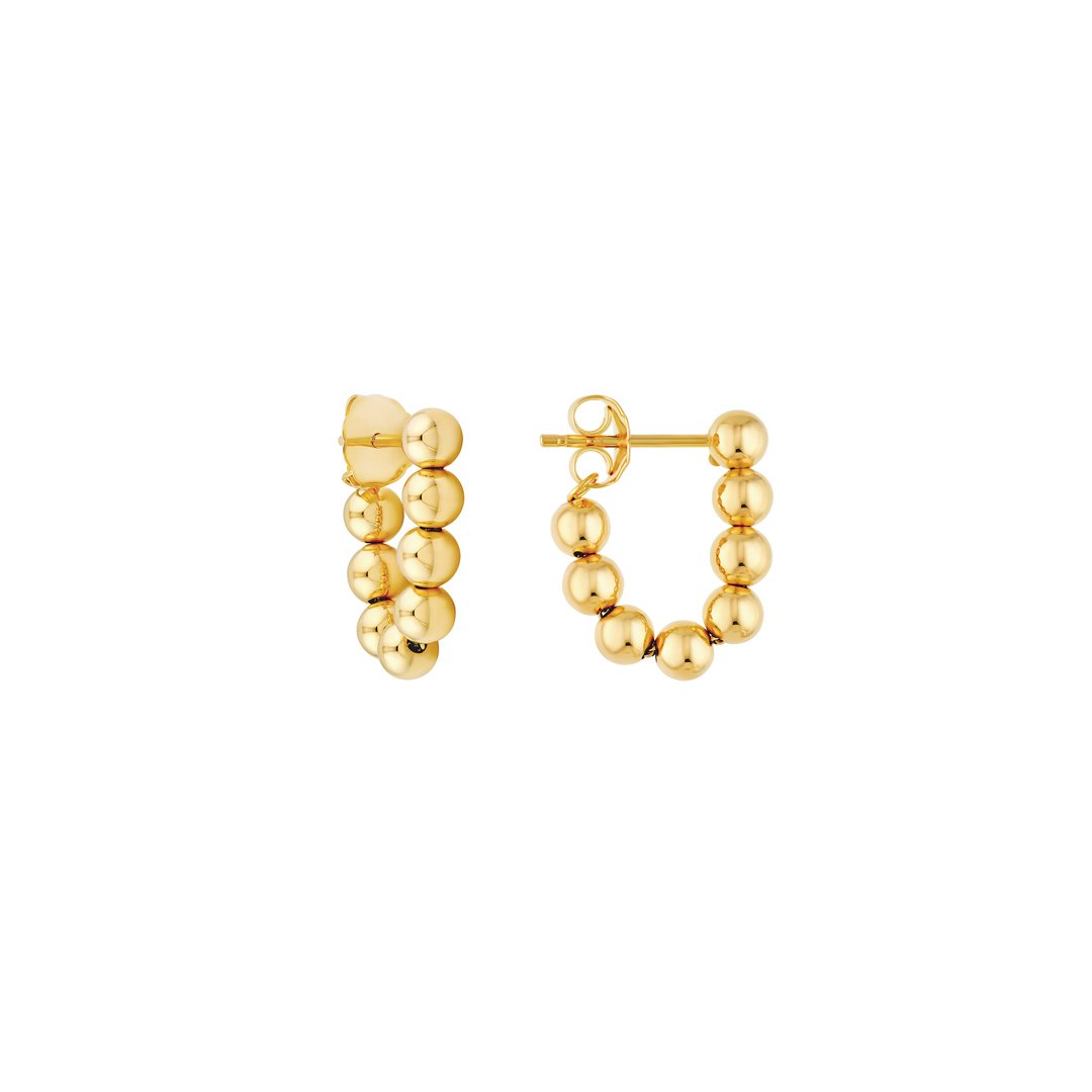 Round Bead Dangle to Hoop Earrings