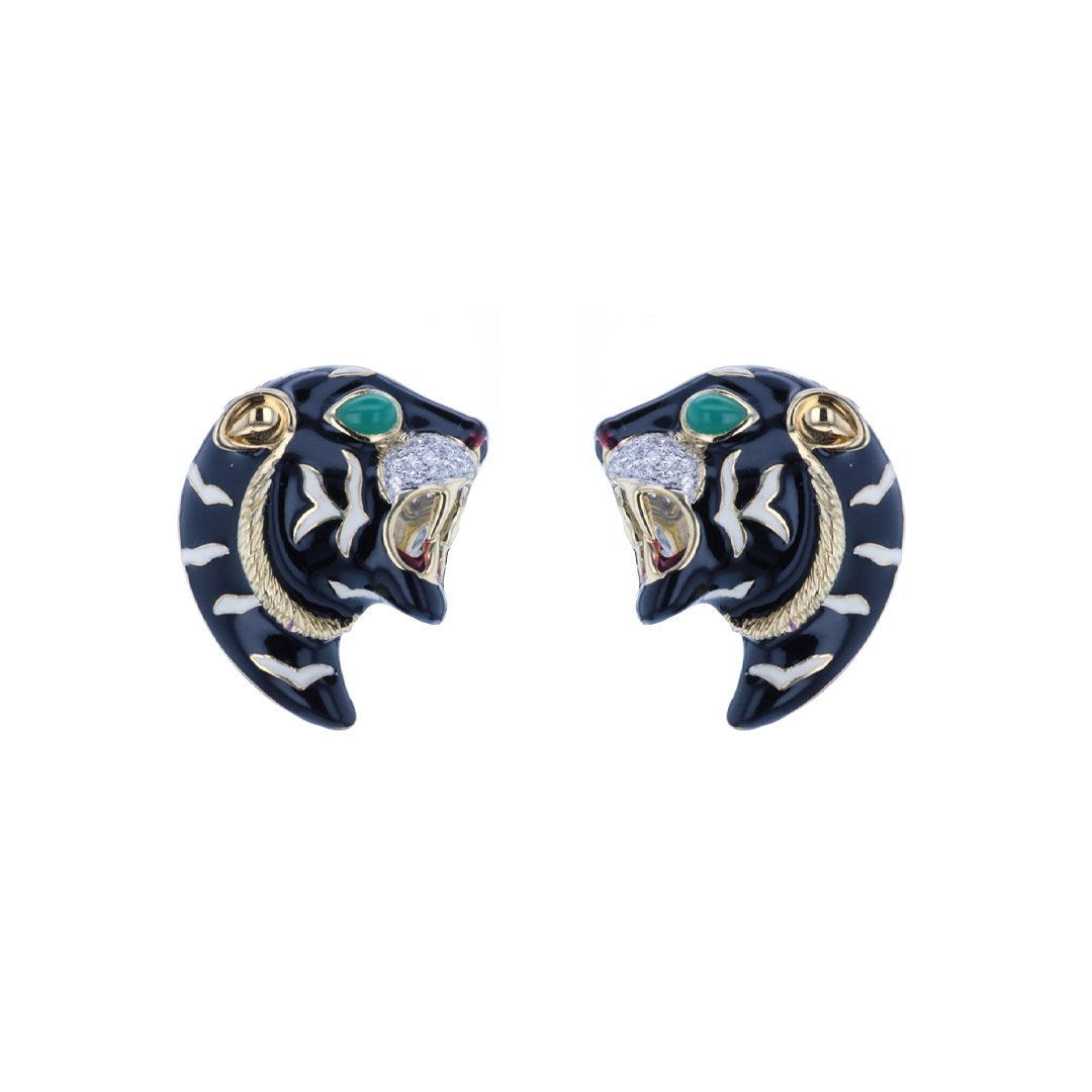 Diamond Panther Earrings