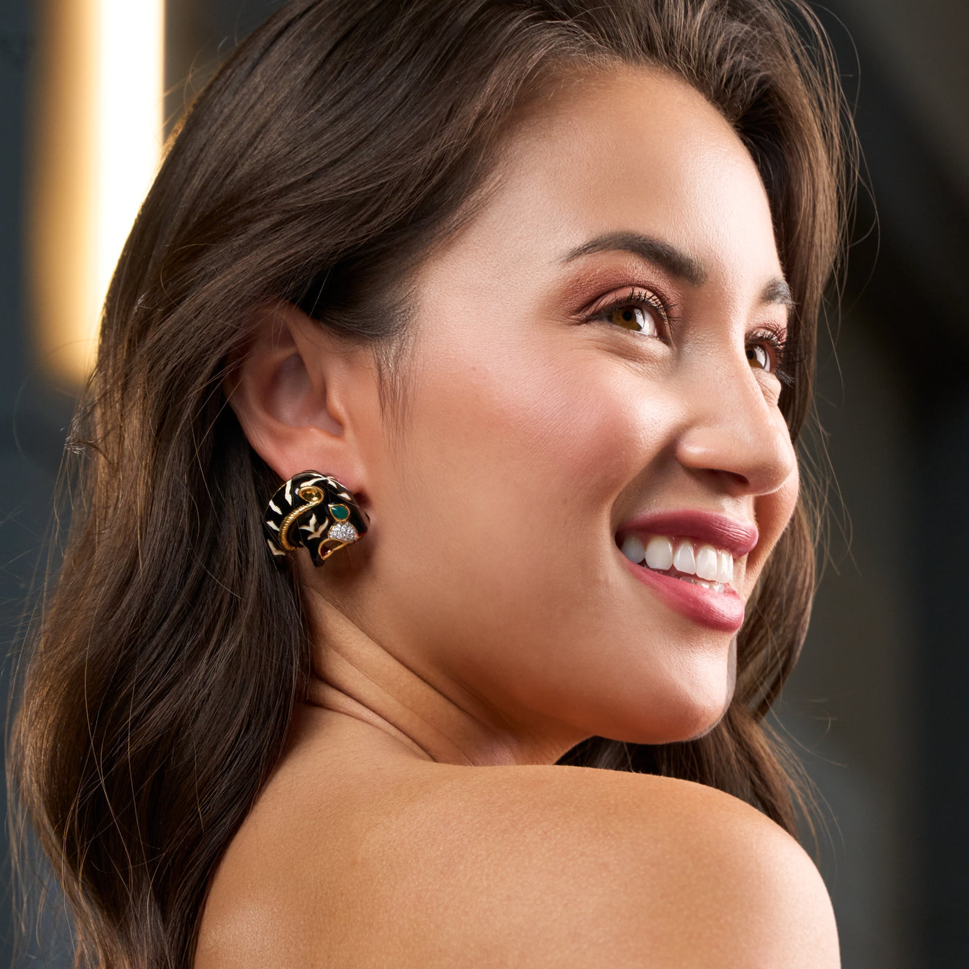Diamond Panther Earrings