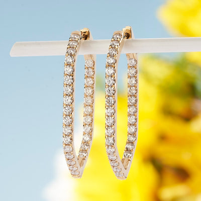 1.95ctw Diamond Inside-Out Hoop Earrings