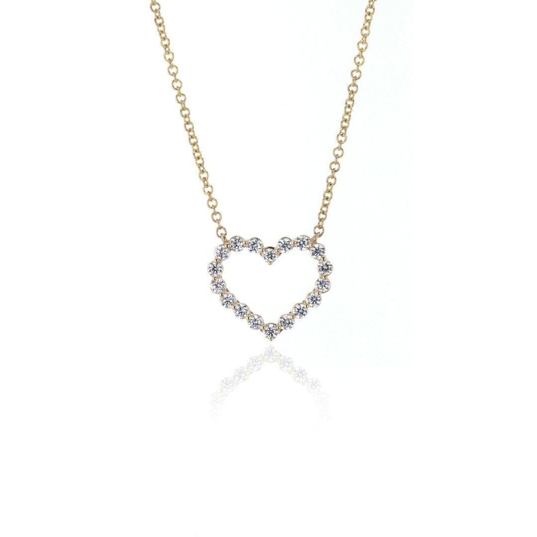 0.48 ctw Diamond Ope Heart Necklace