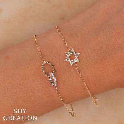 0.11 ctw Diamond Star of David Bracelet