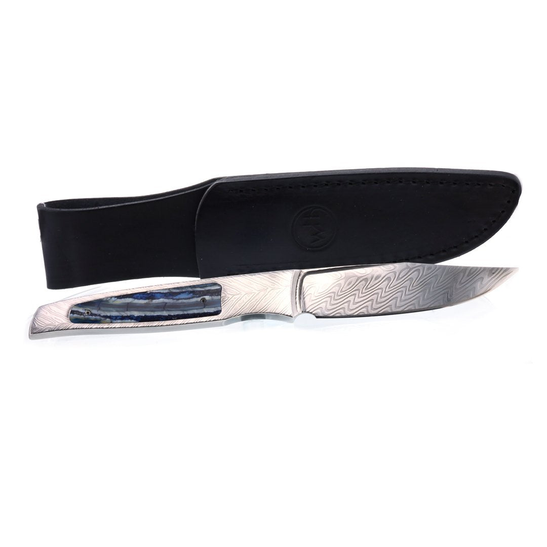 Woooly Mammoth Tooth Fossil Damascus Knife