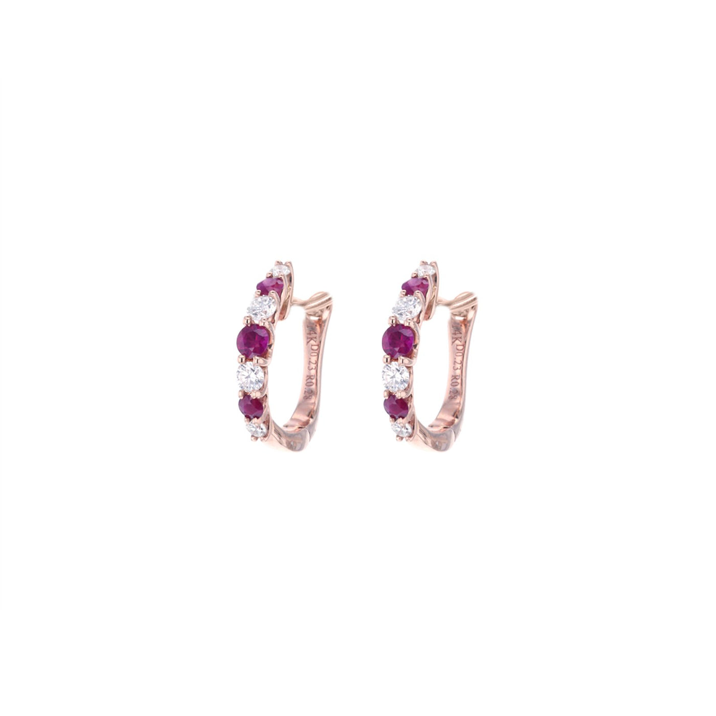 Ruby & Diamond Hoop Earrings