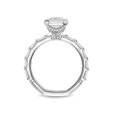 0.59 ctw Diamond Hidden Halo Bezel Engagement Ring