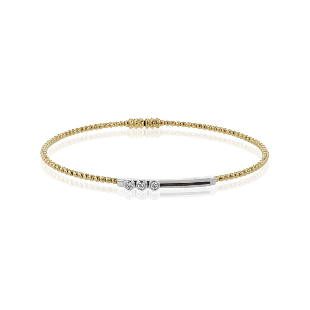 0.10 ctw Diamond Floating Bezel Bangle Bracelet