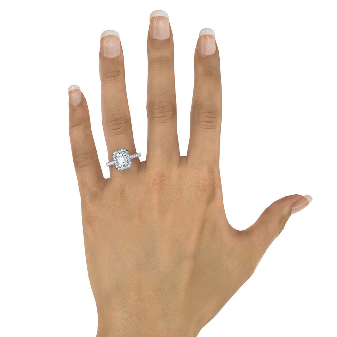 0.53 ctw Diamond Halo Engagement Ring