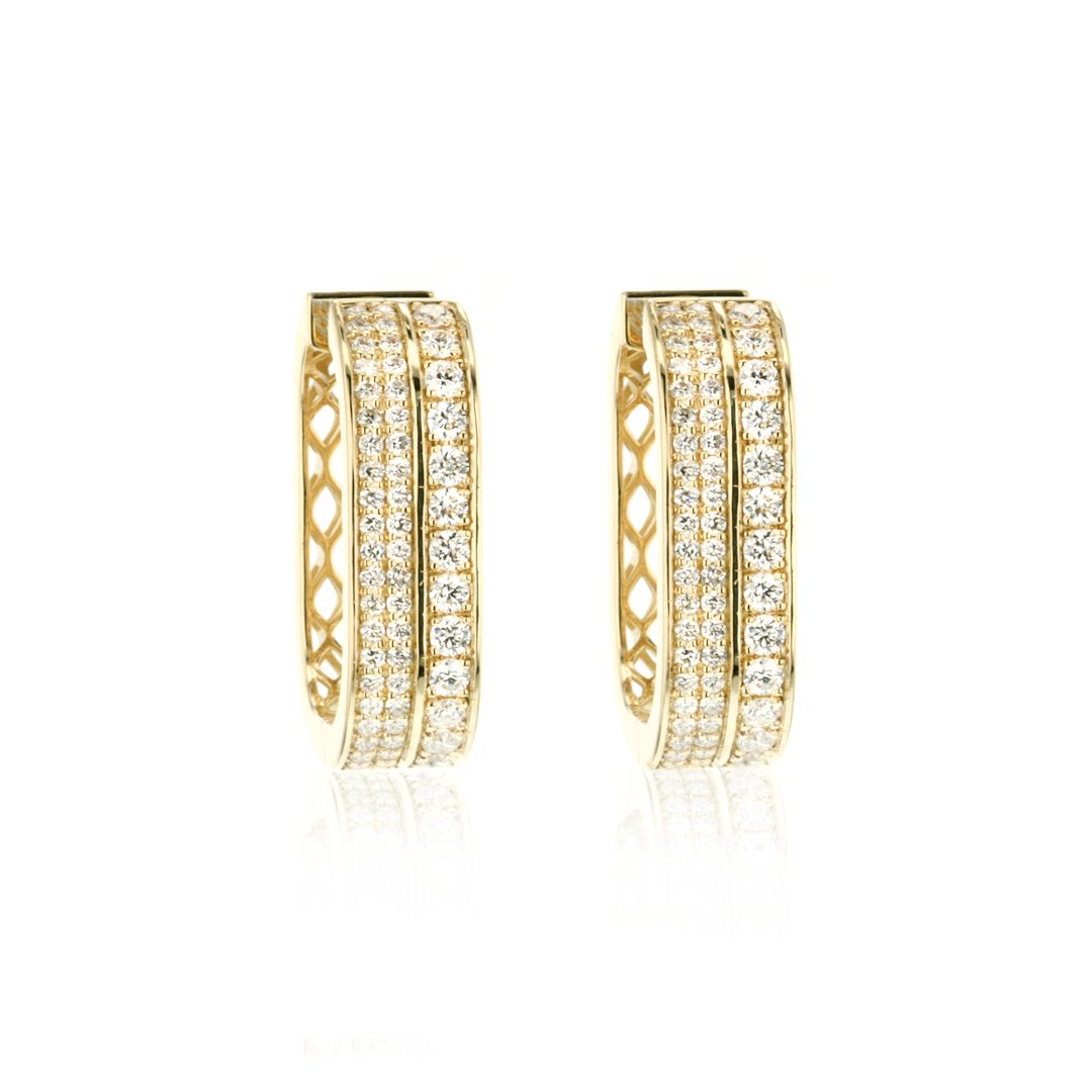 1.40 ctw Diamond Hoop Earrings