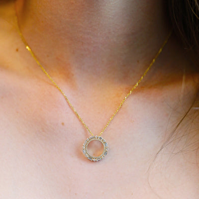 0.71ctw Diamond Open Circle Necklace