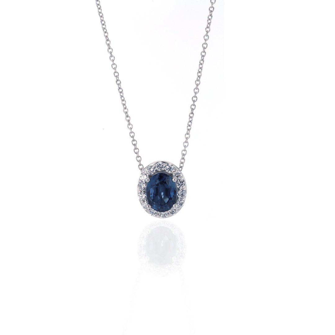 Sapphire & Diamond Pendant Necklace