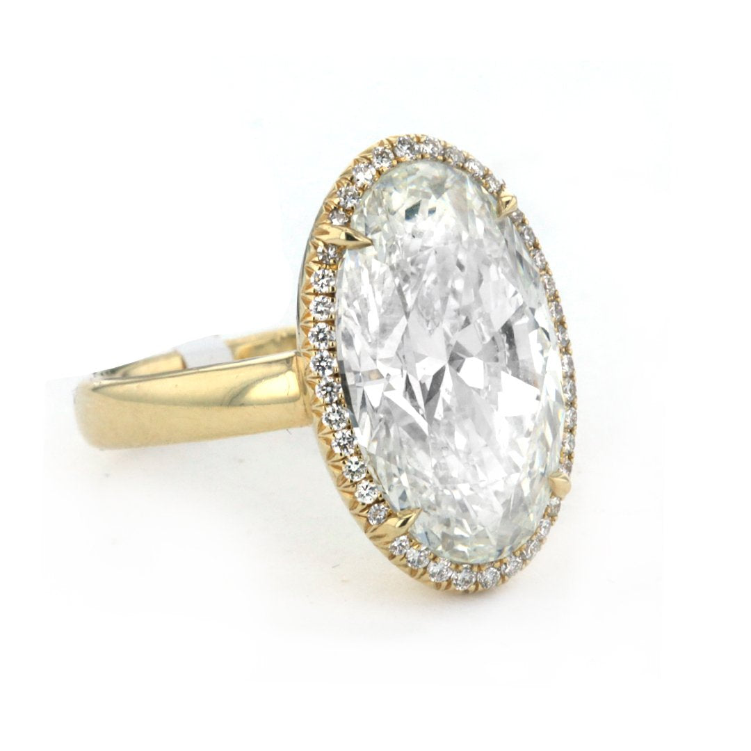 7.02 ct Moval Halo Engagement Ring