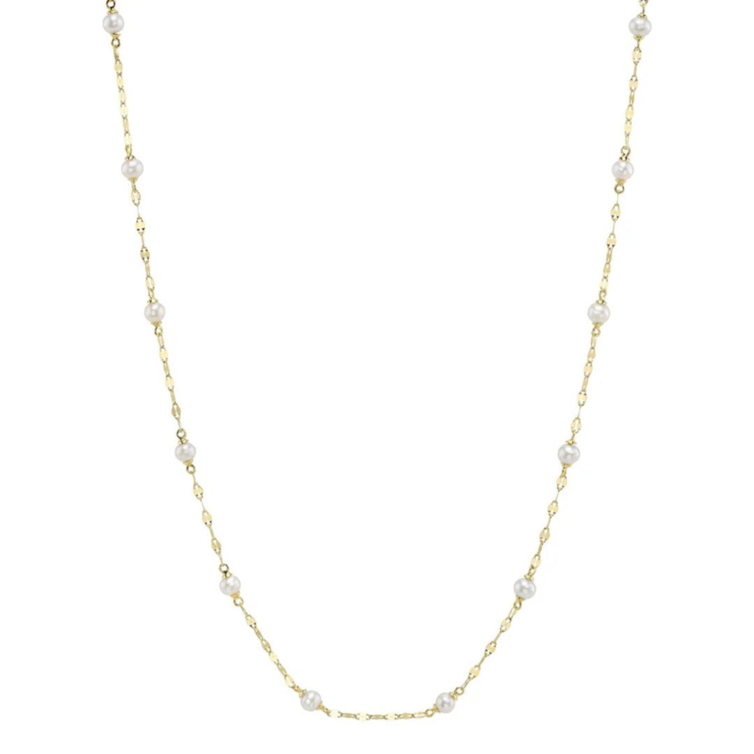 Pearl Sparkle Chain Necklace