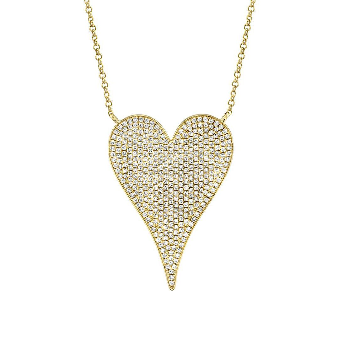 15+3" 0.83 ctw Diamond Pave Heart Necklace