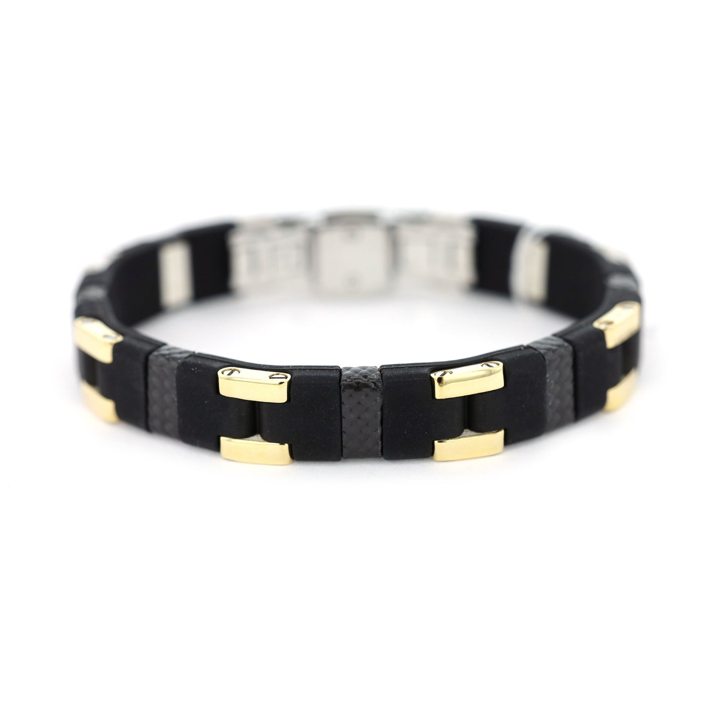 Black Carbon Fiber & Rubber Bracelet