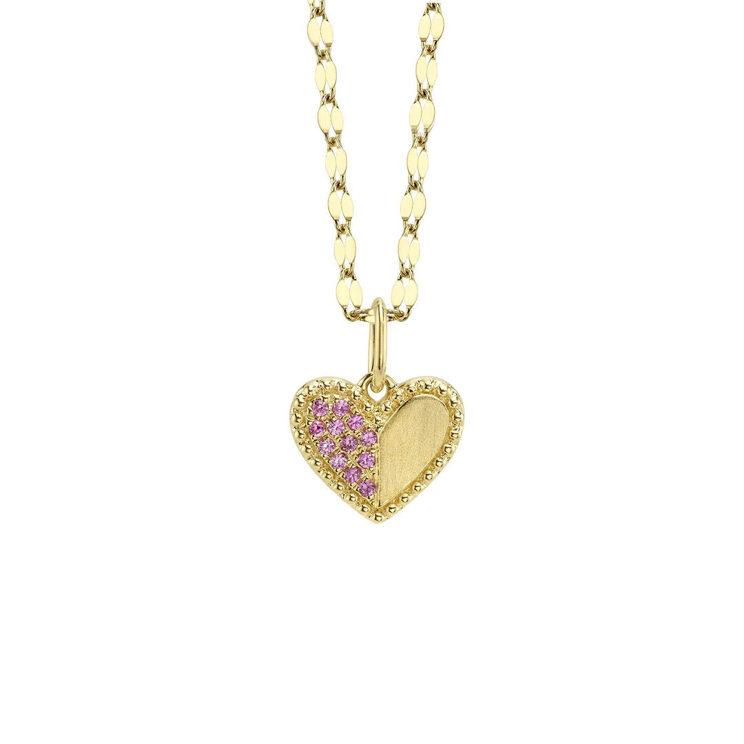 Sapphire & Diamond Heart Necklace
