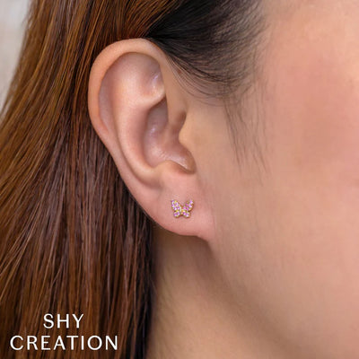 Sapphire Butterfly Stud Earrings