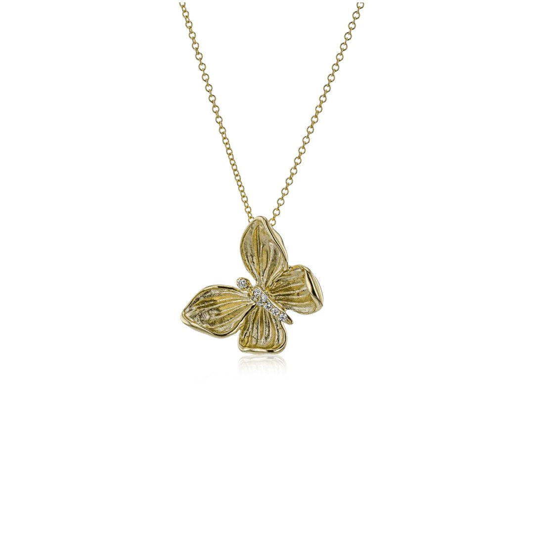 0.06 ctw Diamond Butterfly Necklace