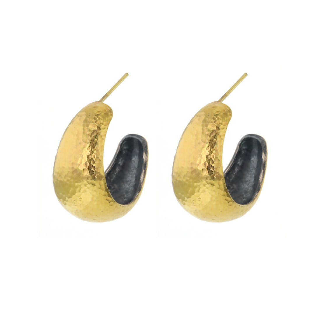 Domed Tapered Wide Hoop Earrings
