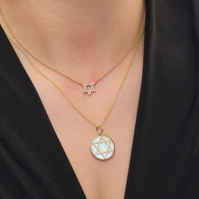 16+2" 0.12 ctw Diamond Star of David Necklace