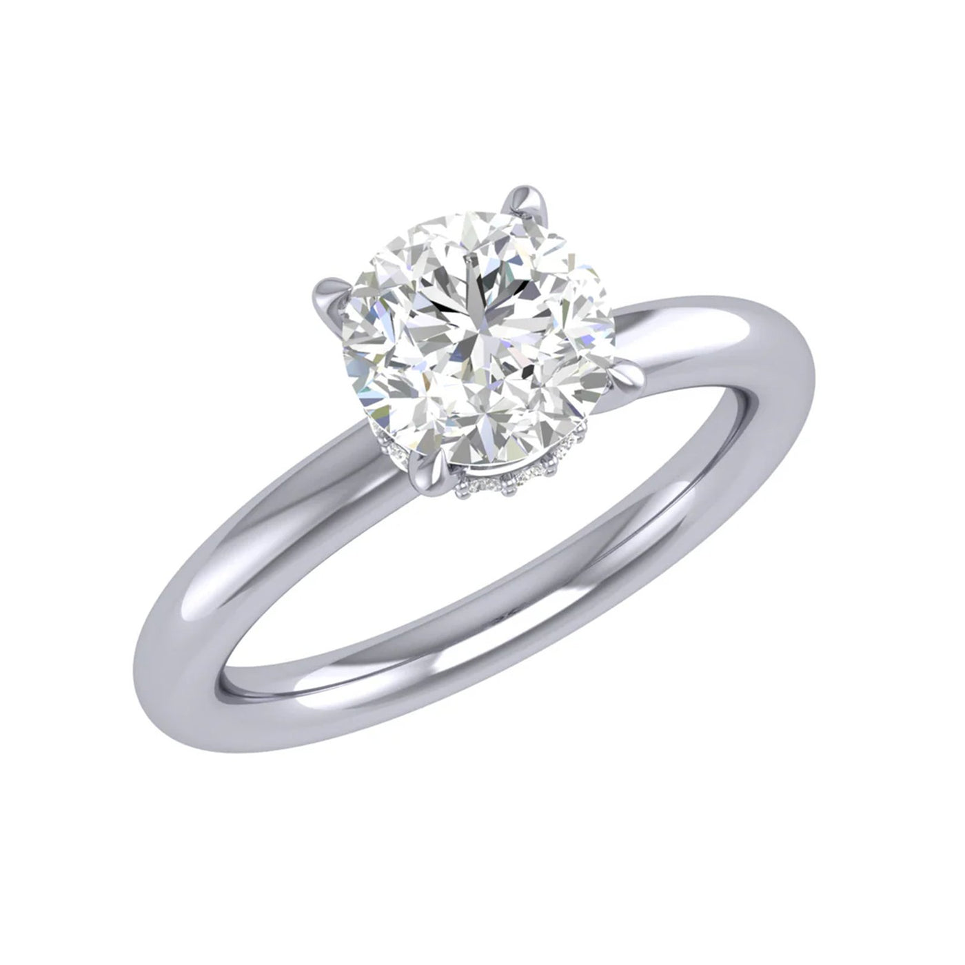 0.08 ctw Diamond Hidden Halo Engagement Ring