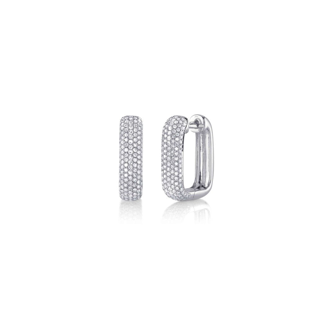 0.59ctw Diamond Rectangle Hoop Earrings