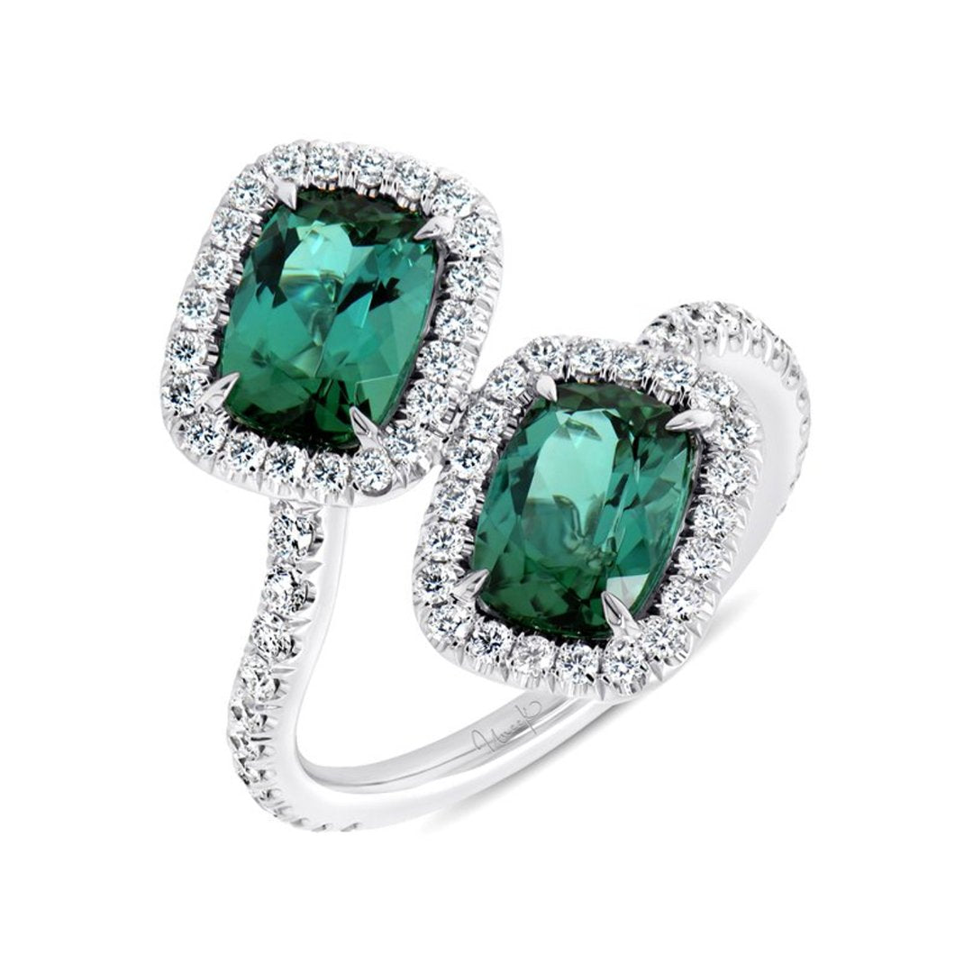 Tourmaline & Diamond Bypass Ring